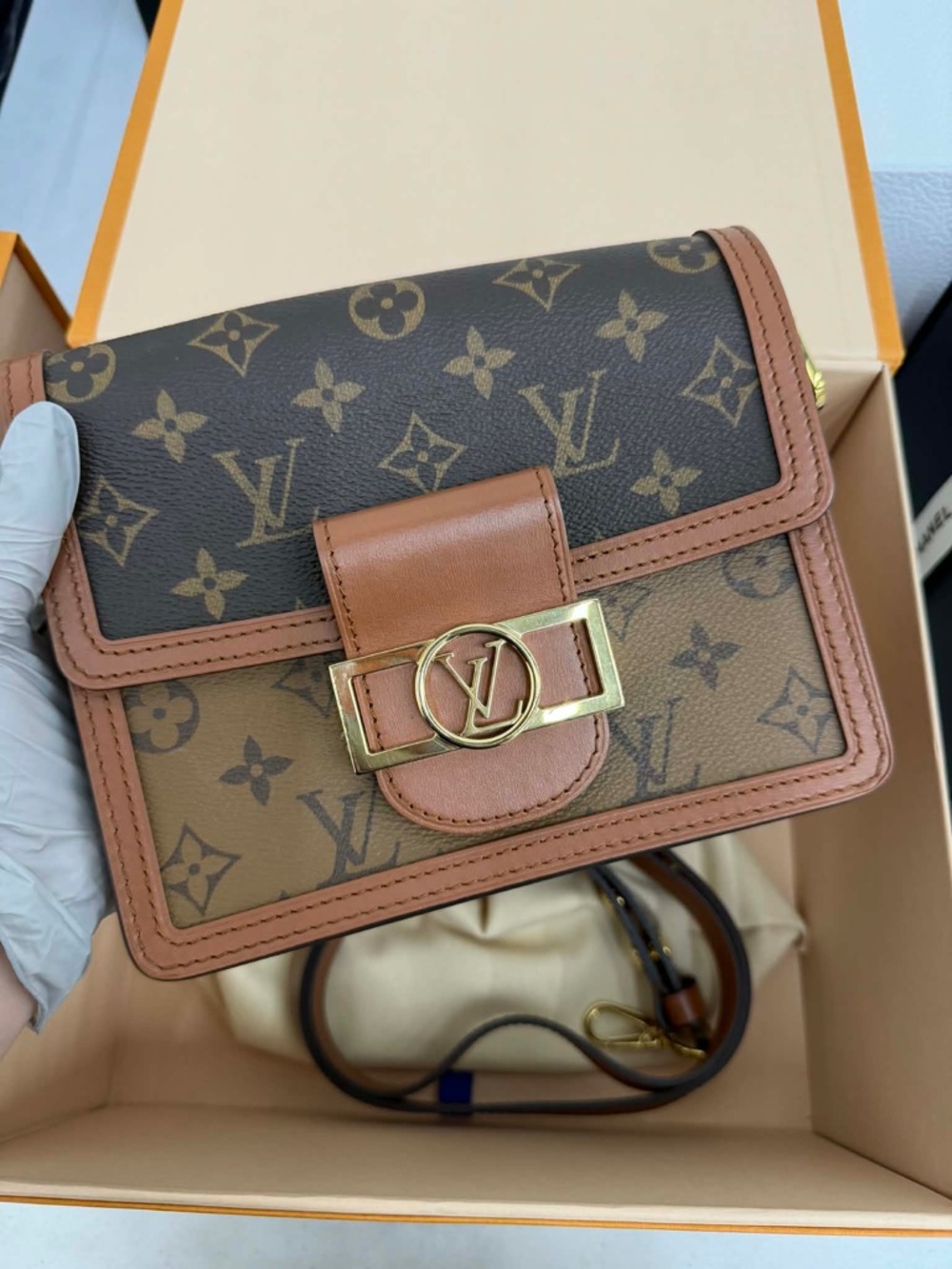 Louis Vuitton Two-Tone Monogram Crossbody Bag with Gold Hardware